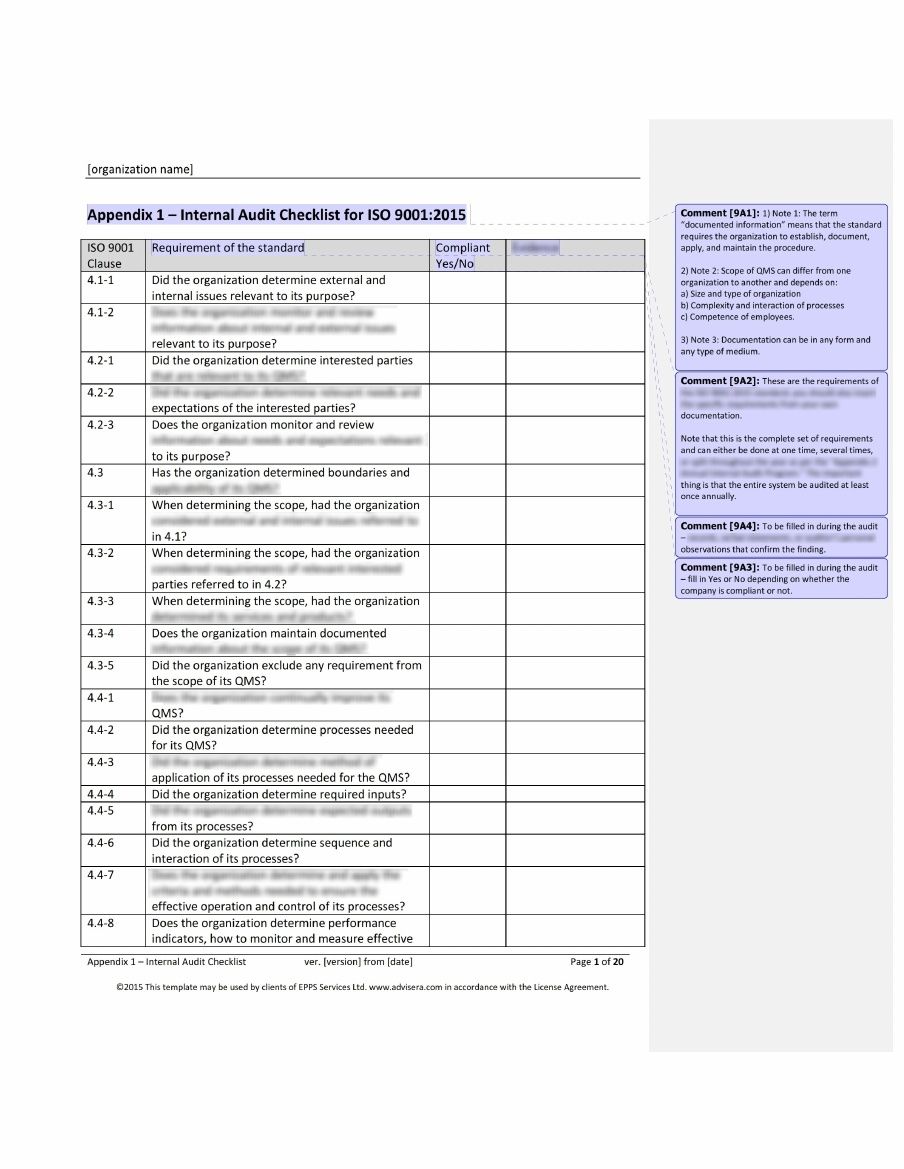 Iso 9001 iso 13485 checklist pdf